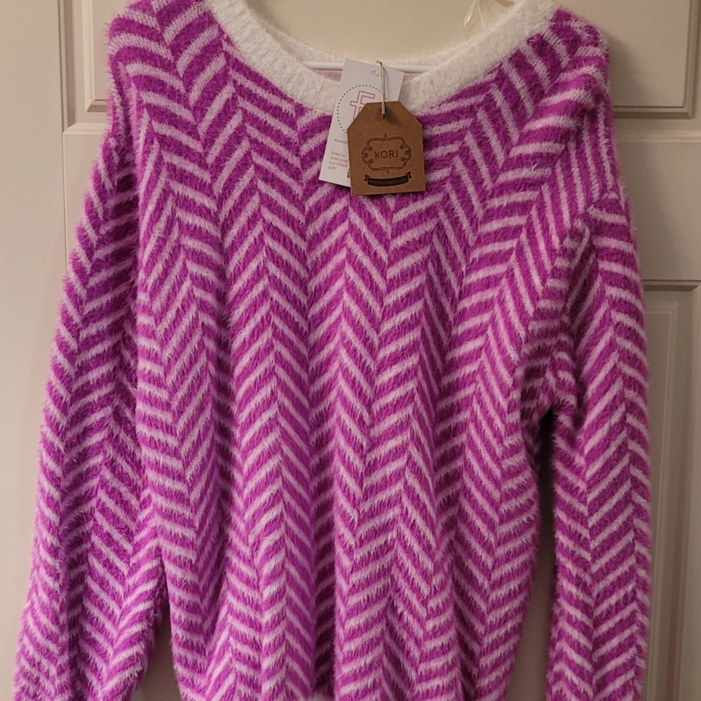 Pink Chevron Sweater